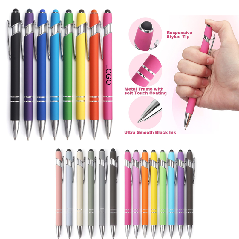 2-in-1 Stylus Retractable Ballpoint Pen