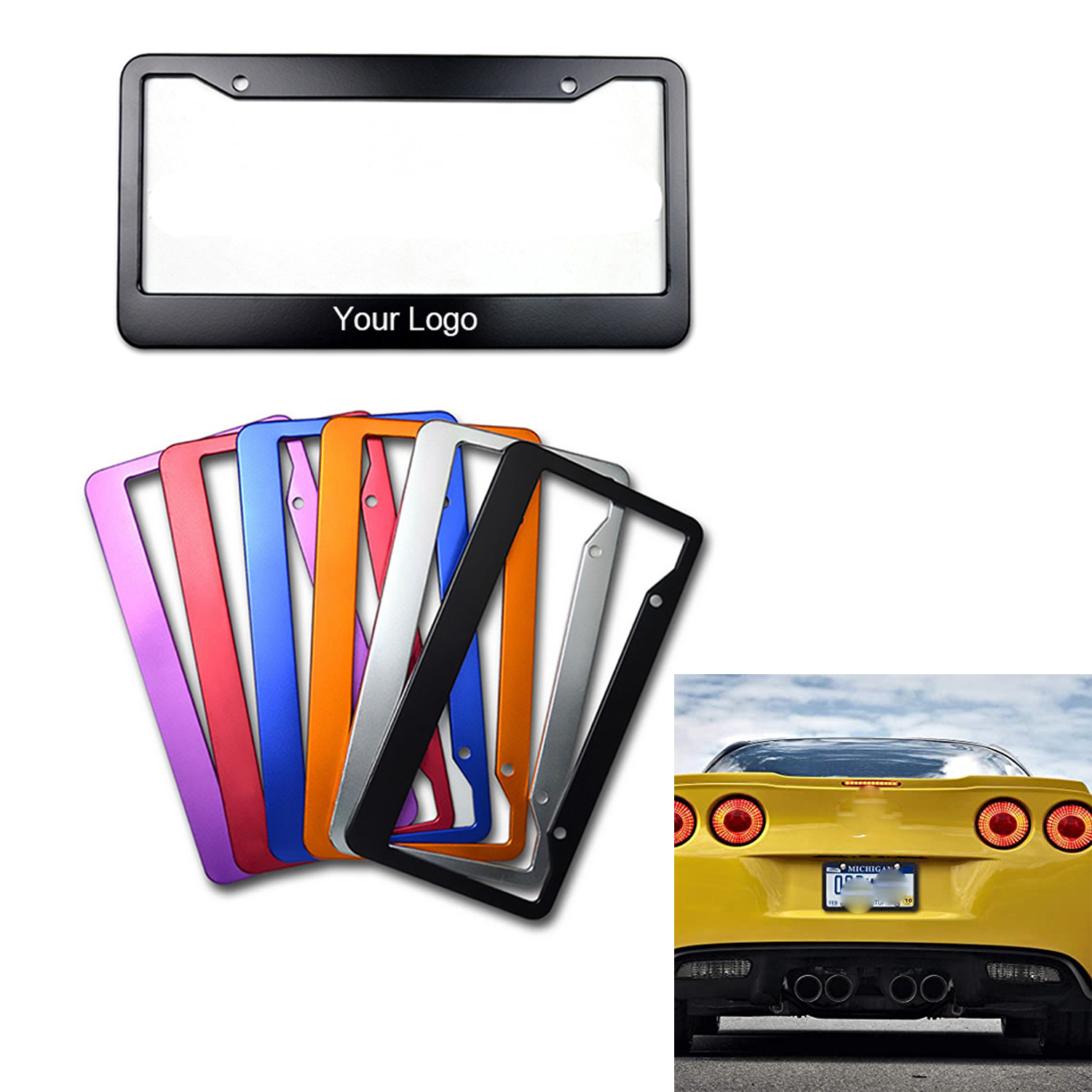  Matte Black License Plate Frames
