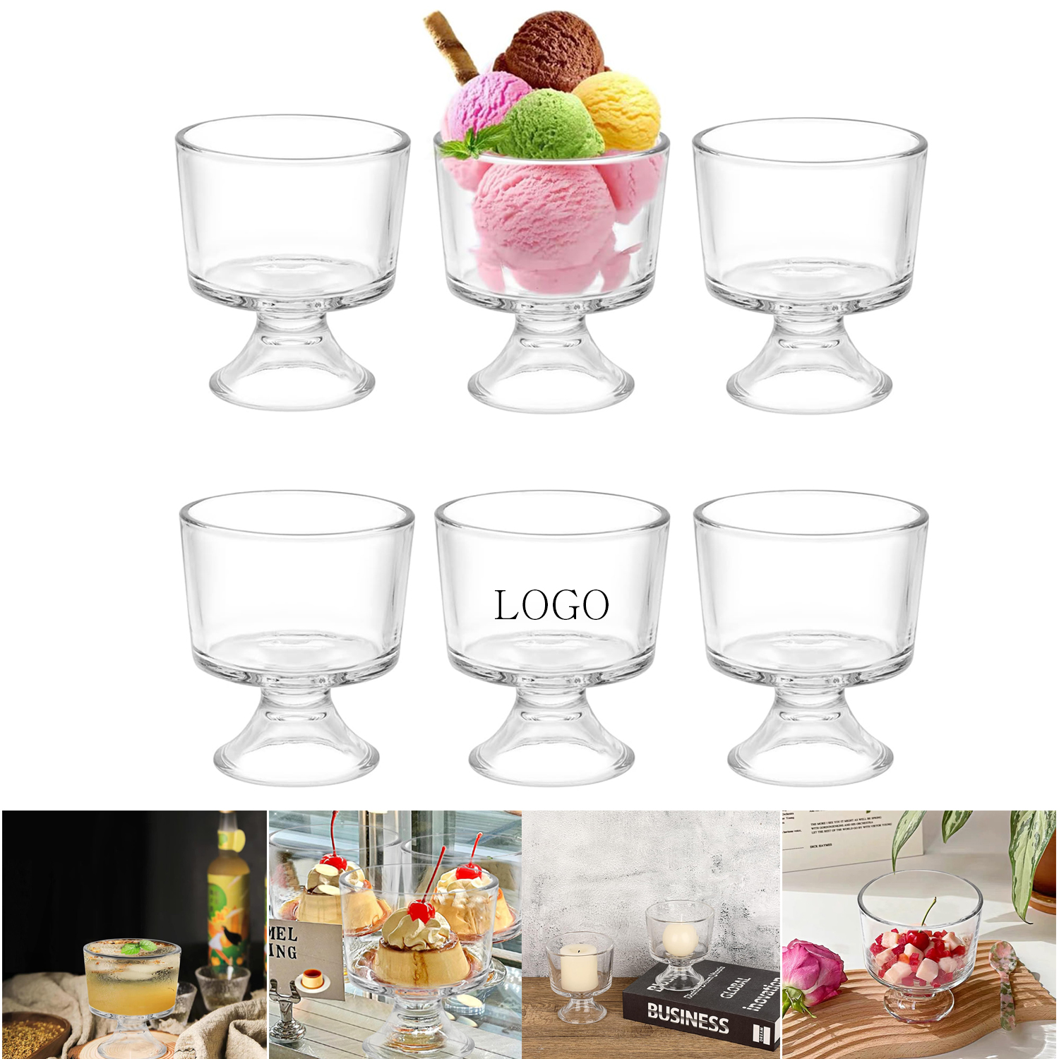 10 oz Glass Dessert Bowls