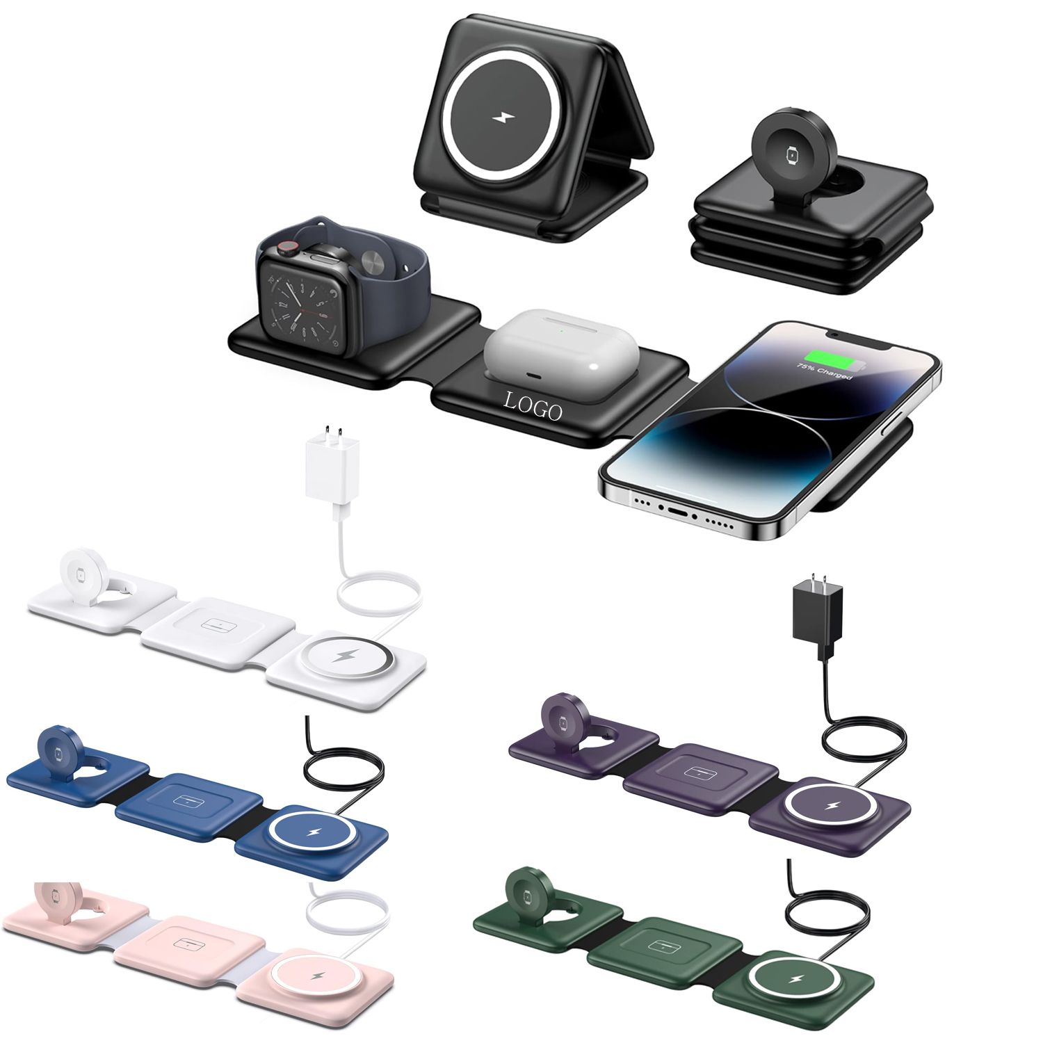 3 in 1 Foldable Magnetic Wireless Charger Dock