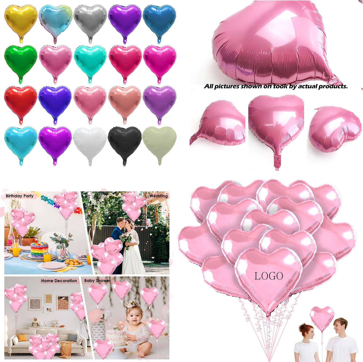 18 Inch Love Heart Helium Floating Mylar Balloon