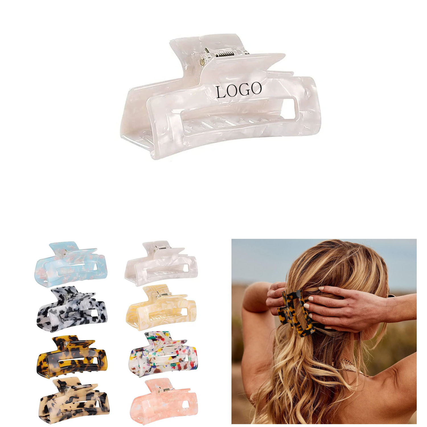 Acrylic Hair Banana Barrettes