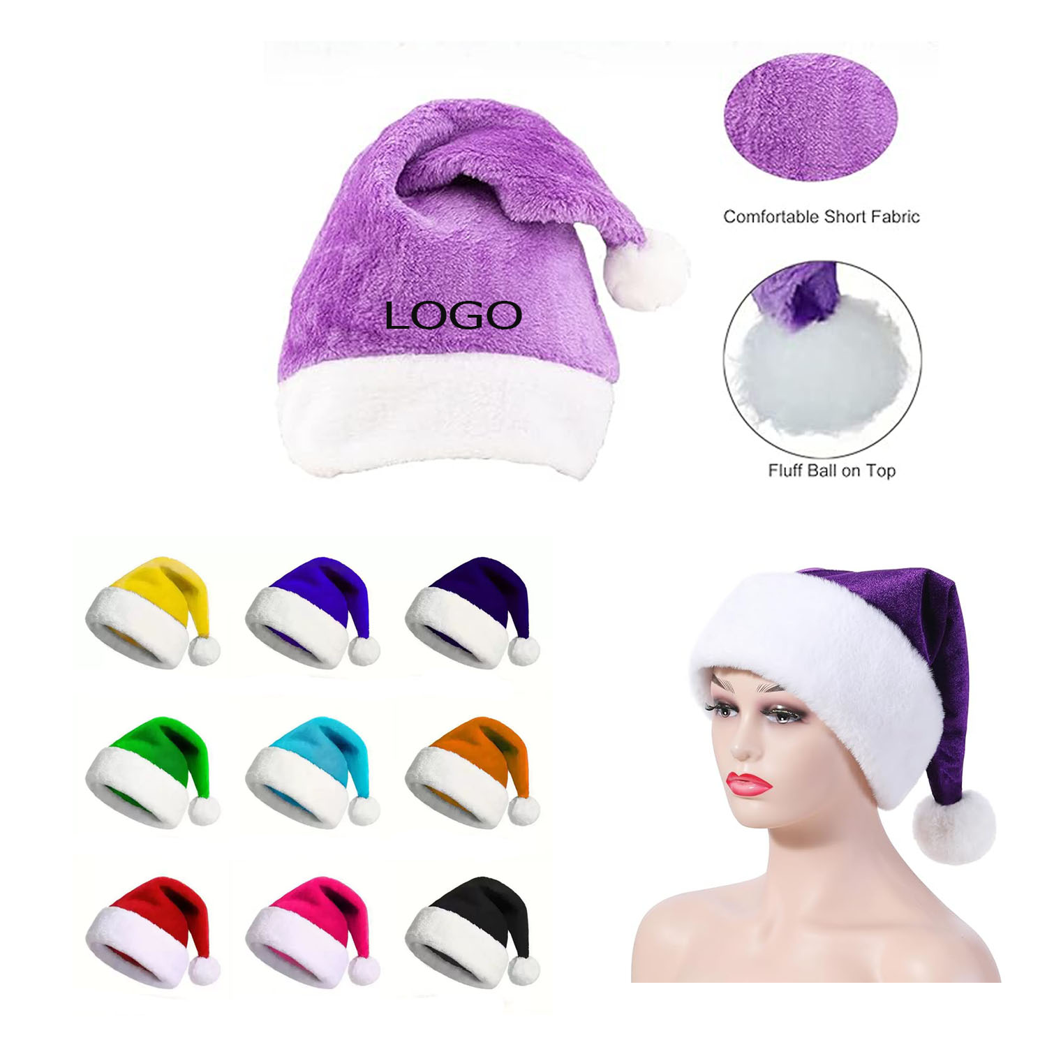 Plush Christmas Santa Hats