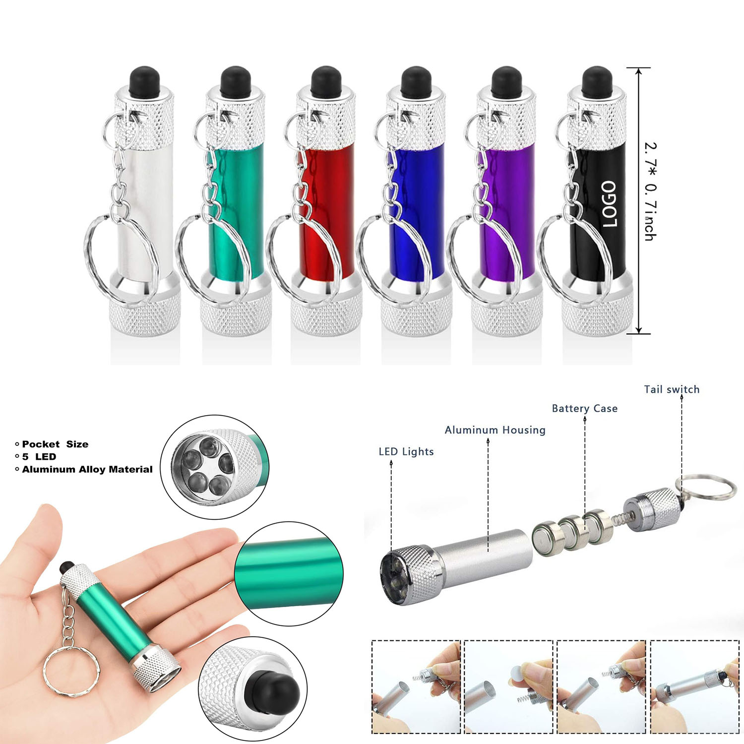 2.7 Inch Pocket Flashlight Keychain