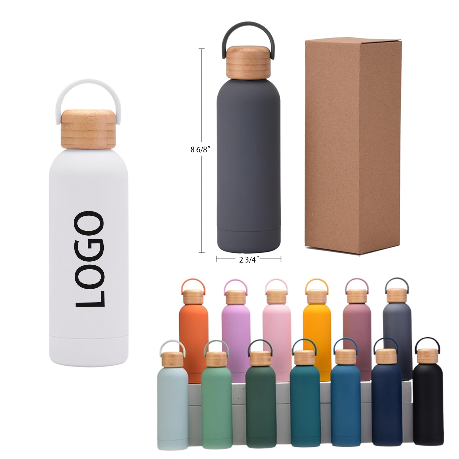 17oz Portable Insulated Cup with Wood Lid Bamboo