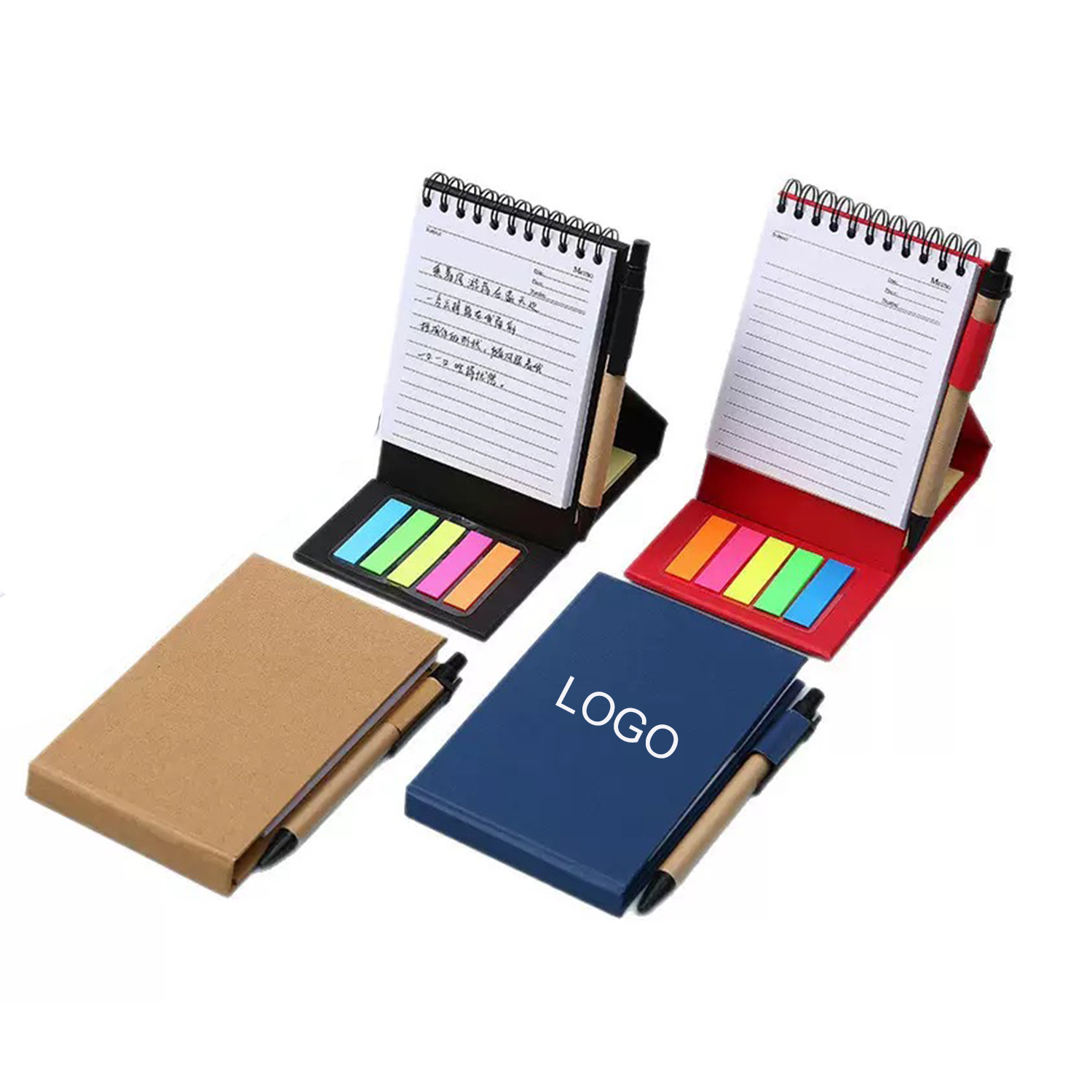 Spiral Notebook with 5-Color Markers & Pen