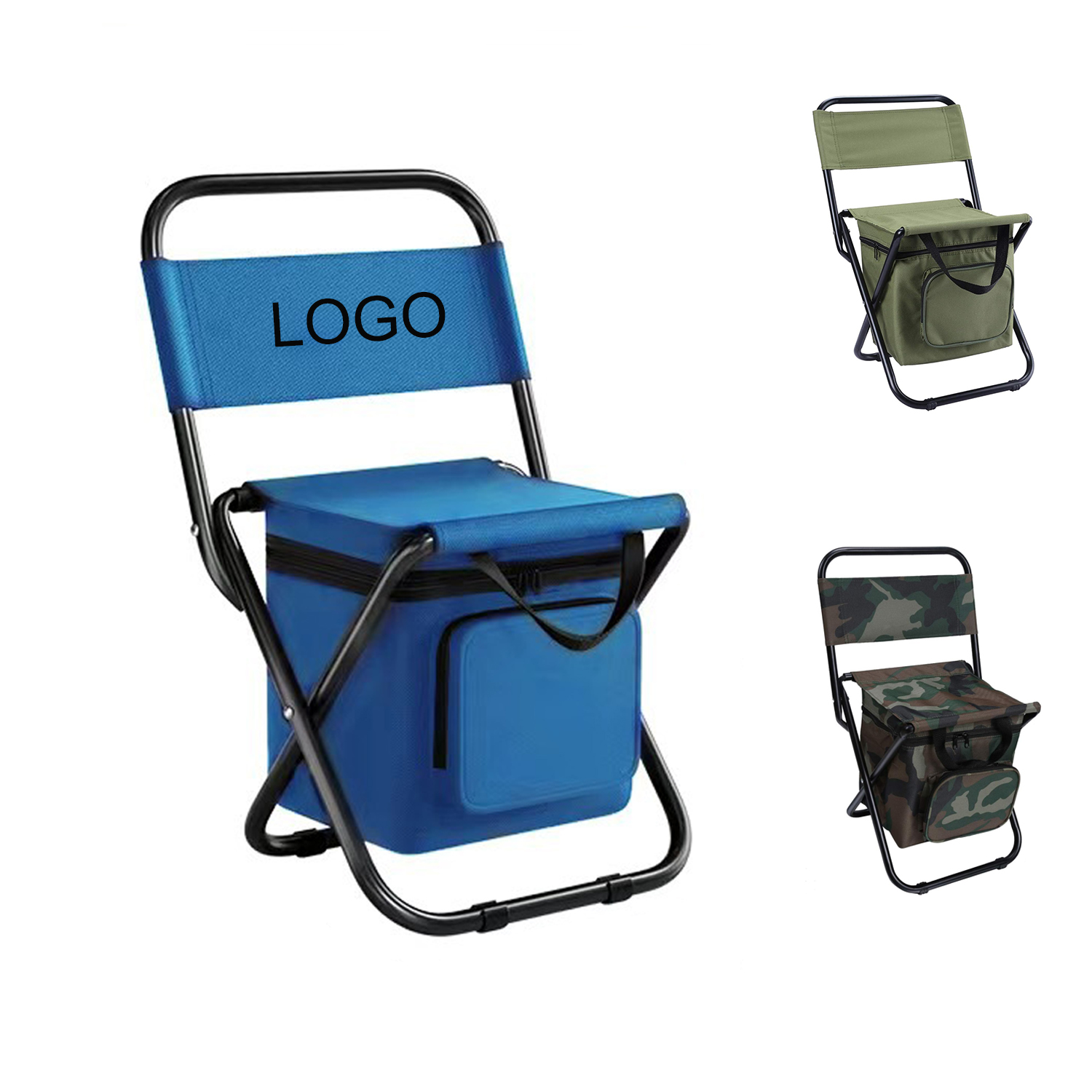  Foldable Camping Chair with Cooler Bag